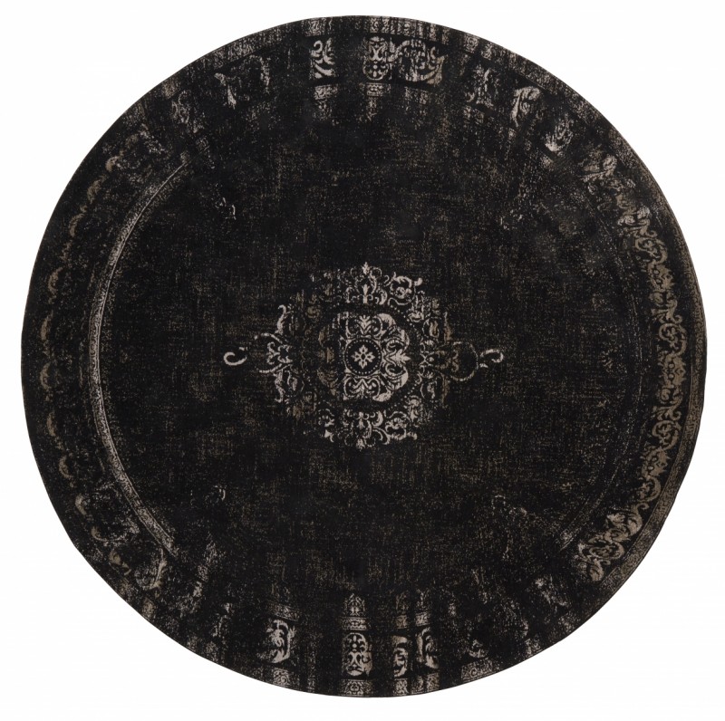 ROUND RUG DARK GREY PERSIAN